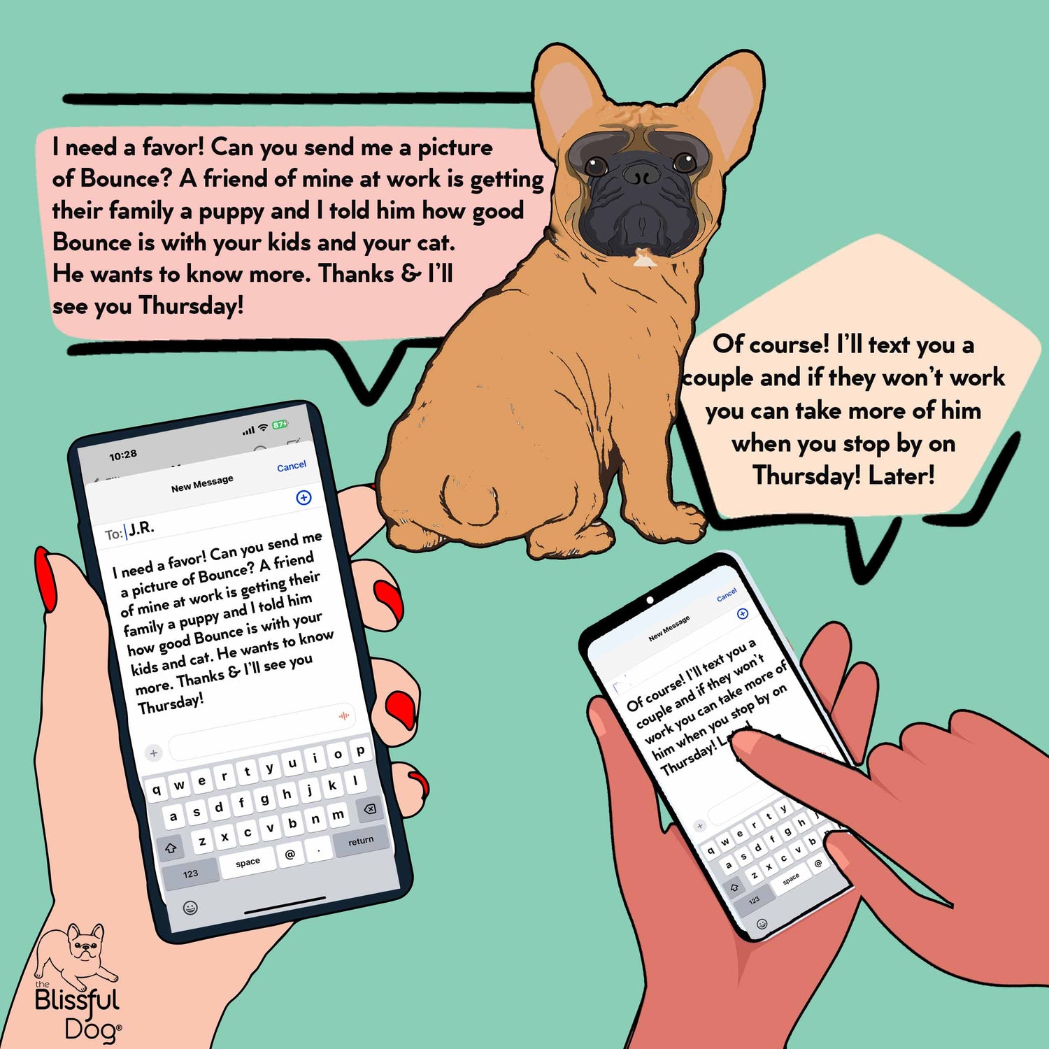 BLISSFUL DOG FRENCH BULLDOG VECTOR